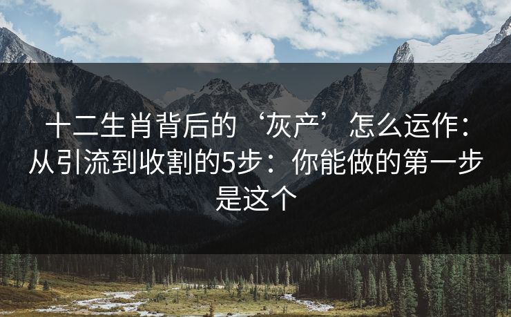 十二生肖背后的‘灰产’怎么运作:从引流到收割的5步:你能做的第一步是这个 十二生肖背后的‘灰产’怎么运作:从引流到收割的5步:你能做的第一步是这个