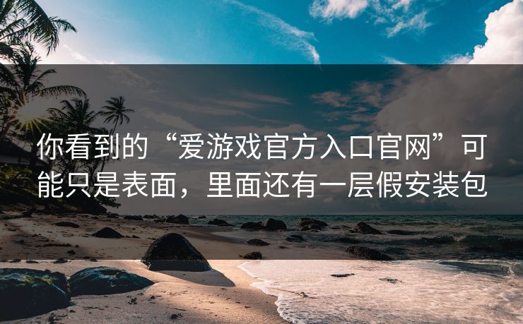 你看到的“爱游戏官方入口官网”可能只是表面，里面还有一层假安装包