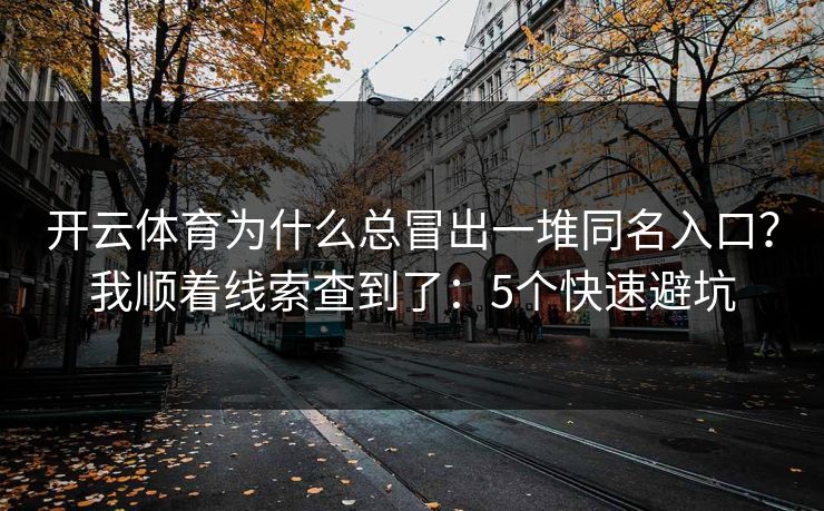 开云体育为什么总冒出一堆同名入口？我顺着线索查到了：5个快速避坑