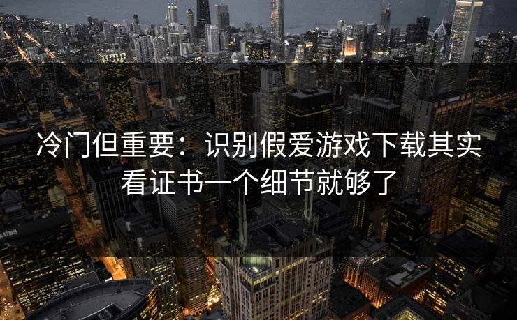 冷门但重要:识别假爱游戏下载其实看证书一个细节就够了 冷门但重要:识别假爱游戏下载其实看证书一个细节就够了