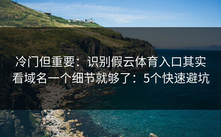 冷门但重要:识别假云体育入口其实看域名一个细节就够了:5个快速避坑 冷门但重要:识别假云体育入口其实看域名一个细节就够了:5个快速避坑